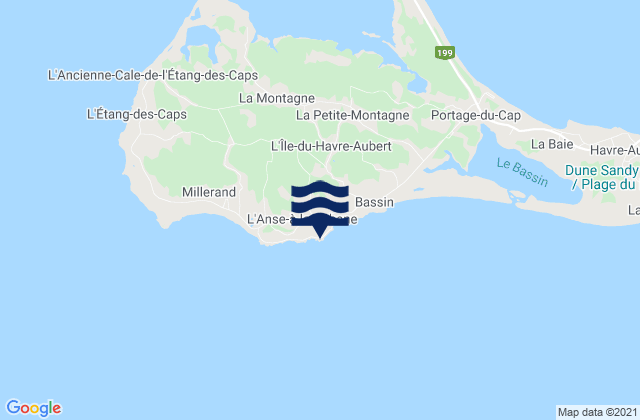 Mappa delle maree di Cap Percé, Canada