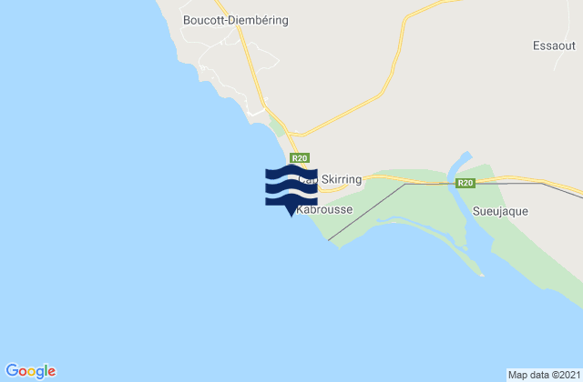 Mappa delle maree di Cap Skirring, Senegal
