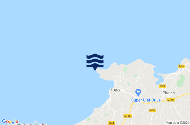 Mappa delle maree di Cap d'Erquy, France