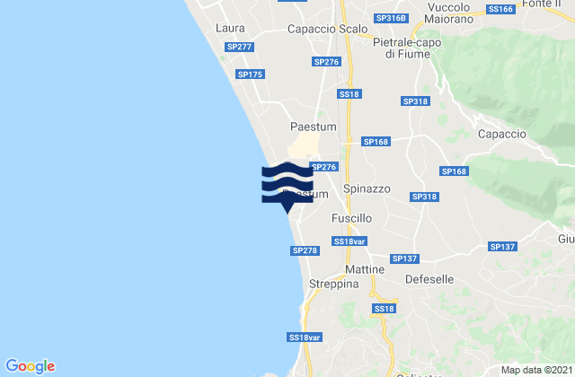 Mappa delle maree di Capaccio, Italy