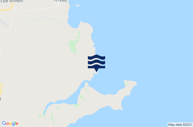 Mappa delle maree di Cape Arnhem, Australia