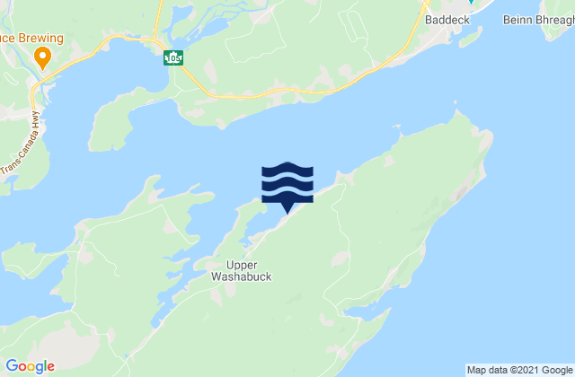 Mappa delle maree di Cape Breton Island, Canada