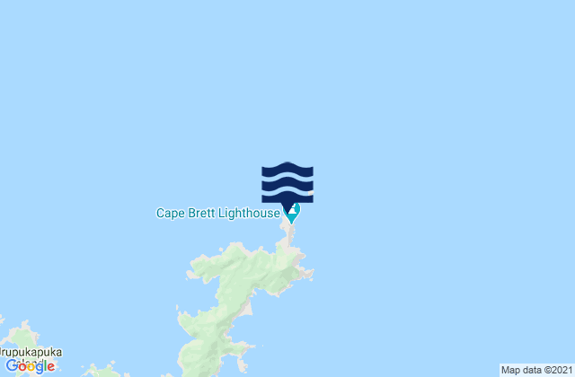 Mappa delle maree di Cape Brett, New Zealand