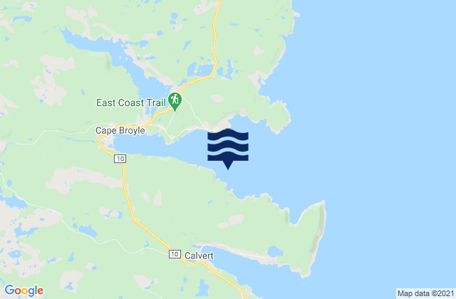 Mappa delle maree di Cape Broyle Harbour, Canada