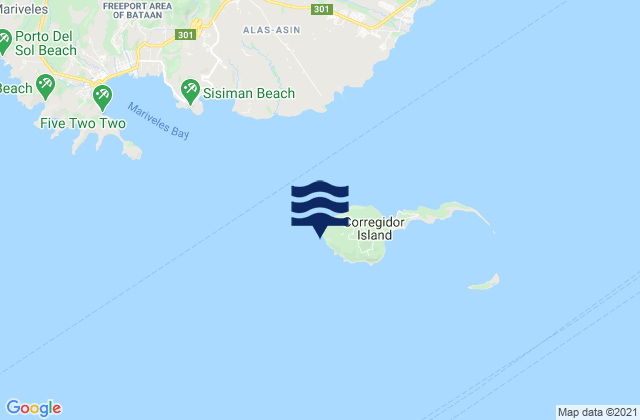 Mappa delle maree di Cape Corregidor, Philippines