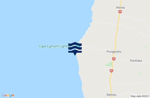 Mappa delle maree di Cape Egmont, New Zealand