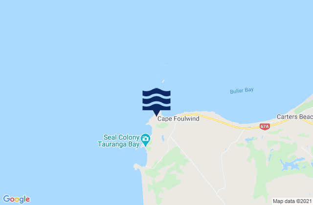 Mappa delle maree di Cape Foulwind, New Zealand