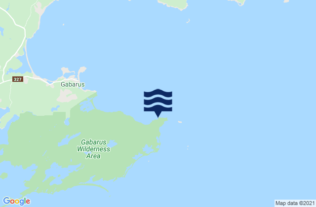Mappa delle maree di Cape Gabarus, Canada