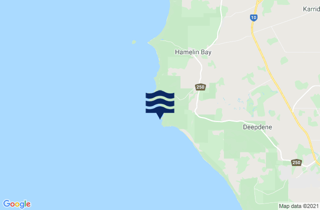 Mappa delle maree di Cape Hamelin, Australia