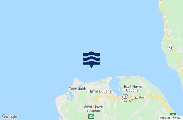 Mappa delle maree di Cape Jack, Canada