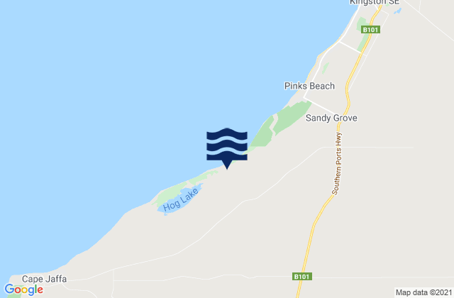 Mappa delle maree di Cape Jaffa, Australia