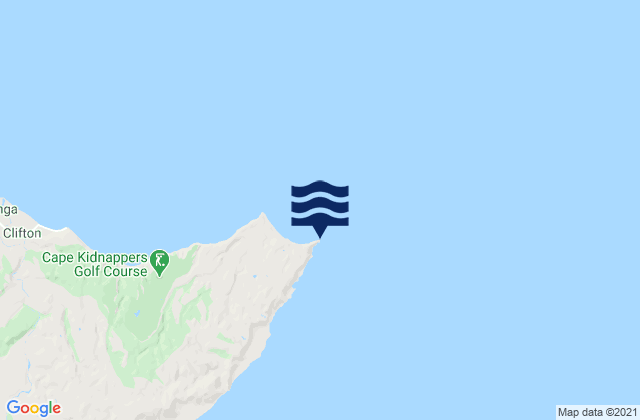 Mappa delle maree di Cape Kidnappers, New Zealand