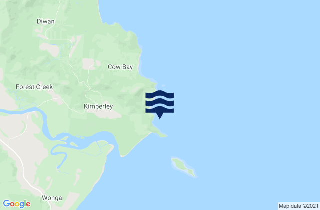 Mappa delle maree di Cape Kimberley, Australia
