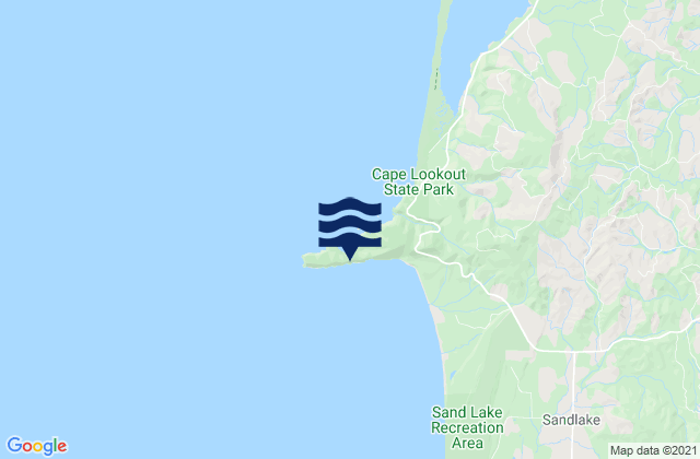 Mappa delle maree di Cape Lookout, United States