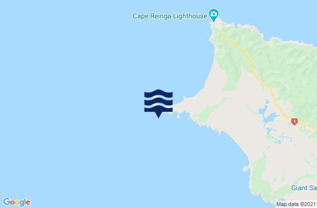 Mappa delle maree di Cape Maria van Diemen, New Zealand