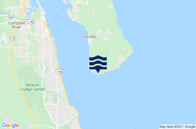 Mappa delle maree di Cape Mudge, Canada