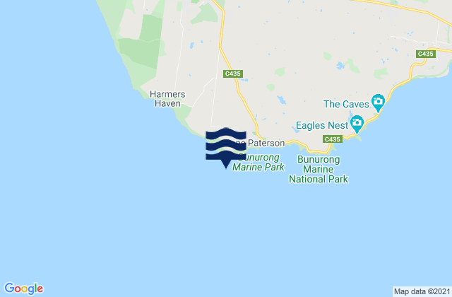 Mappa delle maree di Cape Paterson, Australia