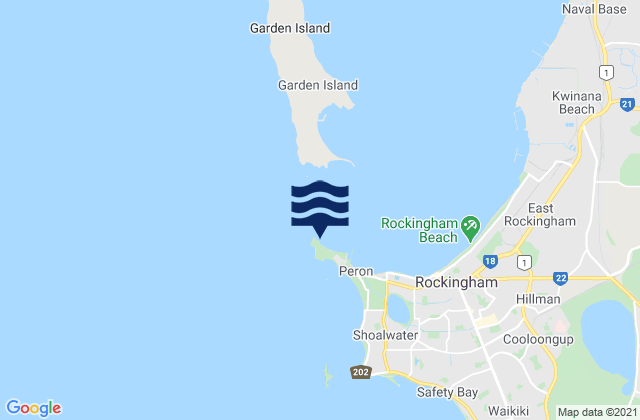 Mappa delle maree di Cape Peron, Australia