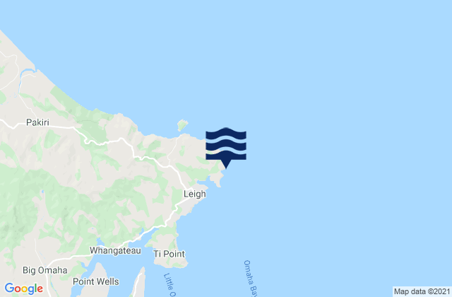 Mappa delle maree di Cape Rodney, New Zealand
