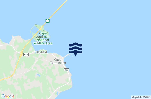 Mappa delle maree di Cape Tormentine, Canada