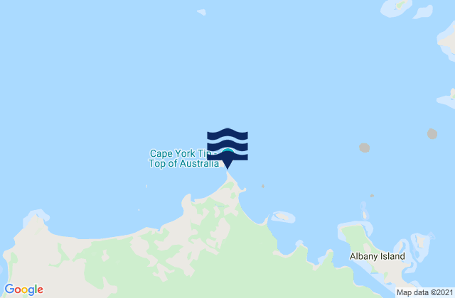 Mappa delle maree di Cape York, Australia