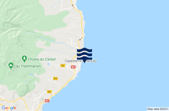 Mappa delle maree di Capesterre-Belle-Eau, Guadeloupe