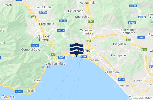 Mappa delle maree di Capezzano-Cologna, Italy