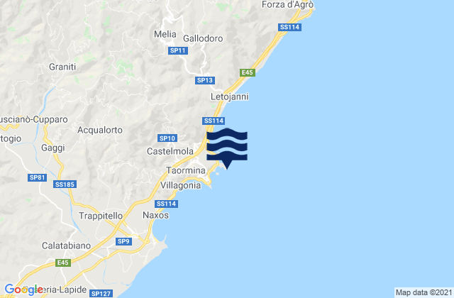 Mappa delle maree di Capo Sant'Andrea, Italy