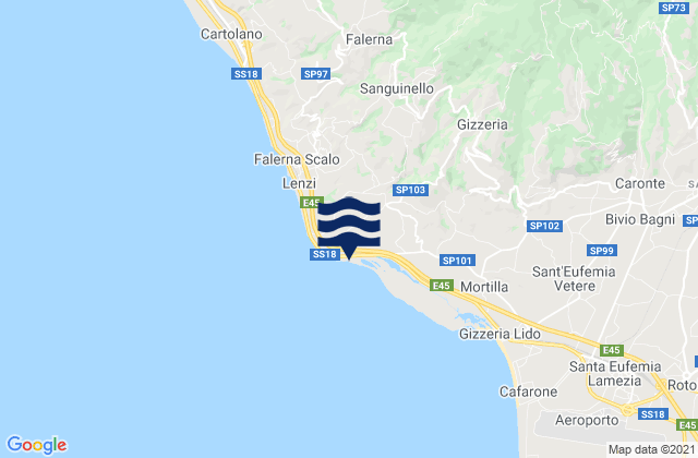 Mappa delle maree di Capo Suvero, Italy