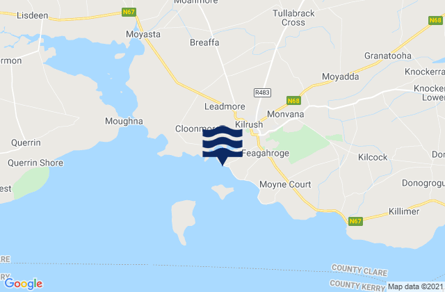 Mappa delle maree di Cappagh Pier, Ireland