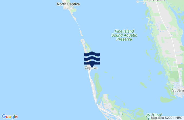 Mappa delle maree di Captiva Island Pine Island Sound, United States