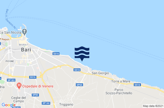 Mappa delle maree di Capurso, Italy