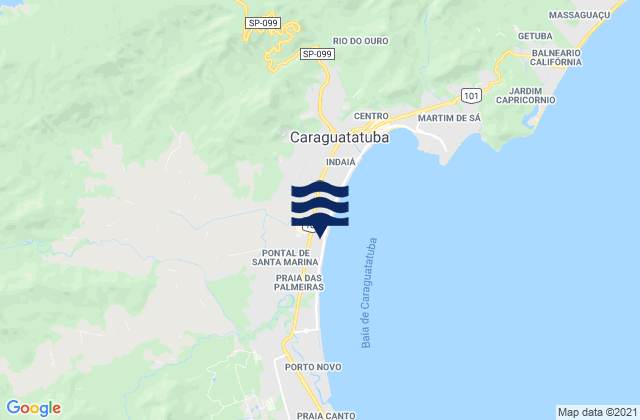 Mappa delle maree di Caraguatatuba, Brazil