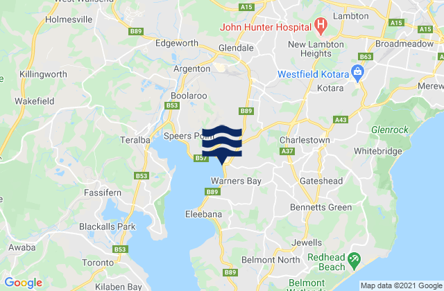 Mappa delle maree di Cardiff South, Australia