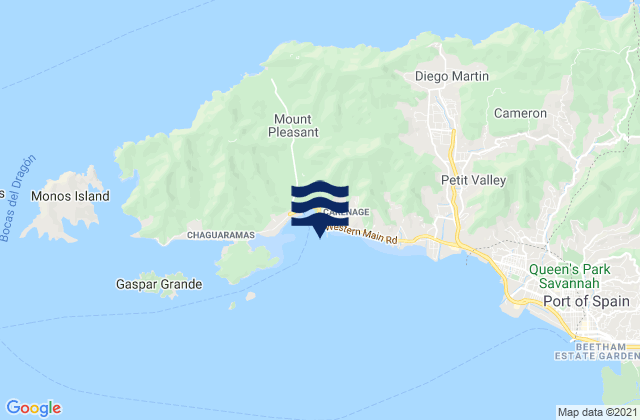 Mappa delle maree di Carenage Bay, Trinidad and Tobago