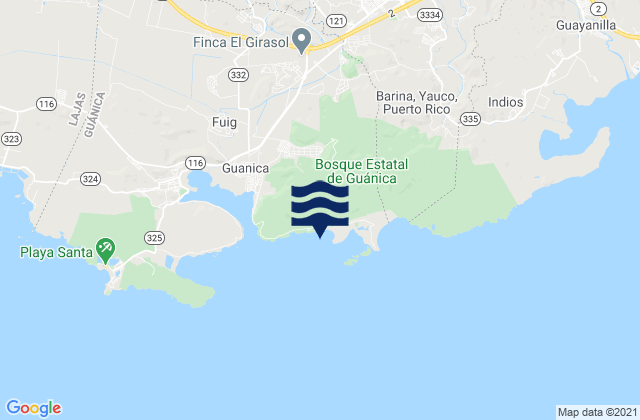 Mappa delle maree di Carenero Barrio, Puerto Rico