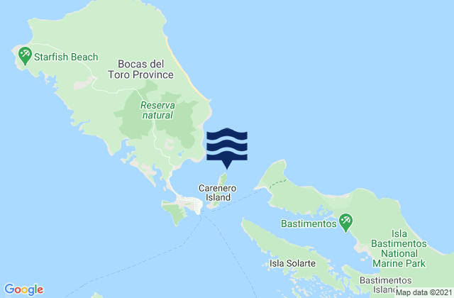 Mappa delle maree di Careneros, Panama