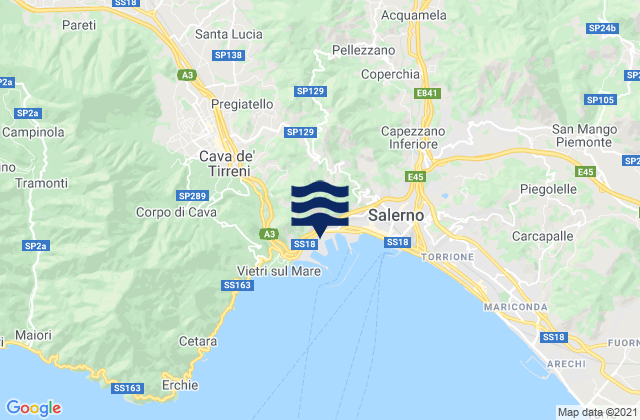 Mappa delle maree di Carifi-Torello-Priscoli, Italy