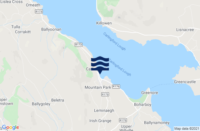 Mappa delle maree di Carlingford, Ireland