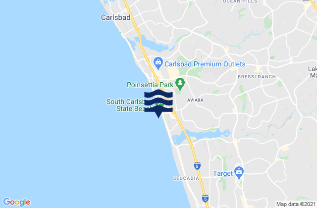 Mappa delle maree di Carlsbad City Beach, United States