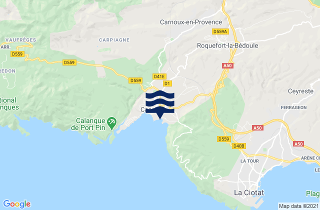 Mappa delle maree di Carnoux-en-Provence, France