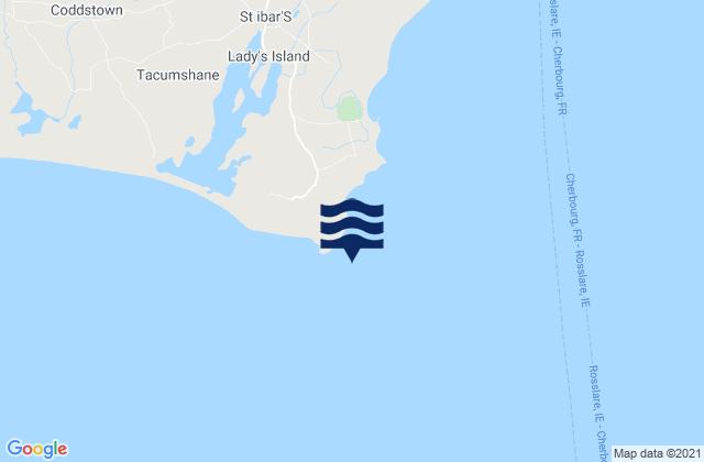Mappa delle maree di Carnsore Point, Ireland