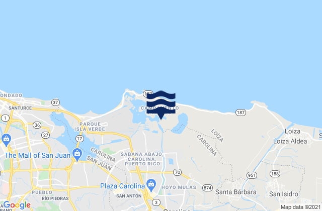Mappa delle maree di Carolina Barrio-Pueblo, Puerto Rico