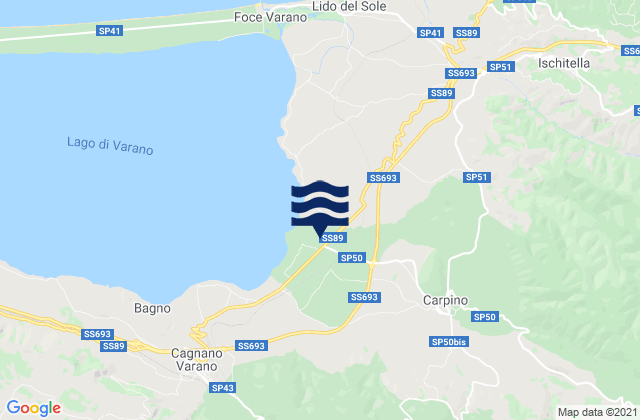 Mappa delle maree di Carpino, Italy