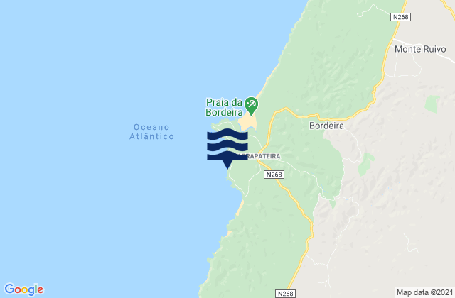 Mappa delle maree di Carrapateira, Portugal