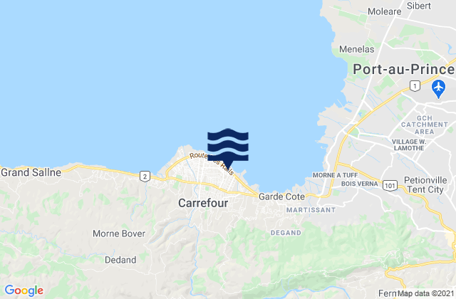 Mappa delle maree di Carrefour, Haiti