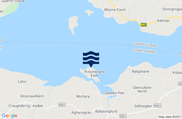 Mappa delle maree di Carrig Island, Ireland