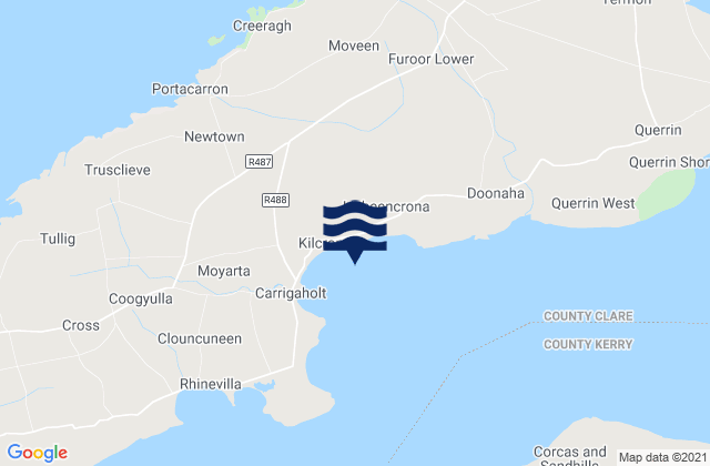 Mappa delle maree di Carrigaholt Bay, Ireland