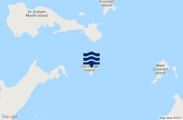 Mappa delle maree di Carronade Island, Australia