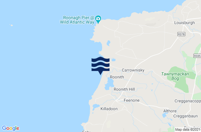 Mappa delle maree di Carrowniskey, Ireland